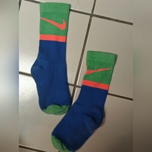 Nike Vibrant Blue and Green Athletic Socks